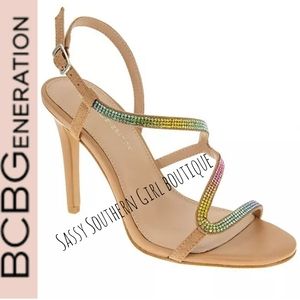 🆕⭐ BCBGENERATION Bling rainbow crystals rhinestone heels